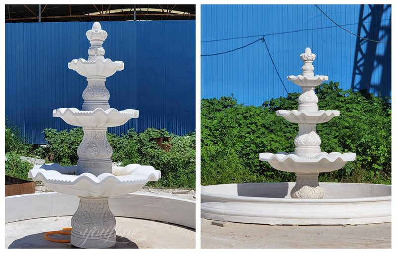 classic 3 tier stone water fountain details