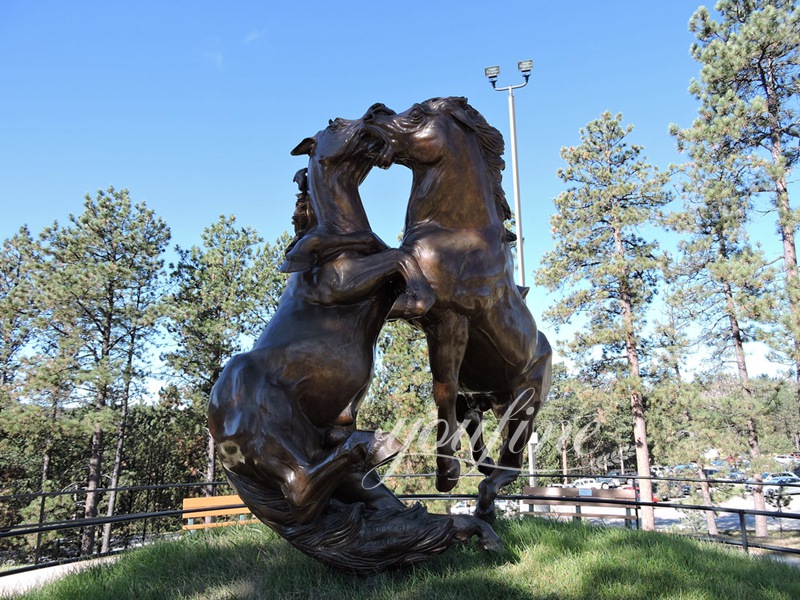 fighting stallions sculpture