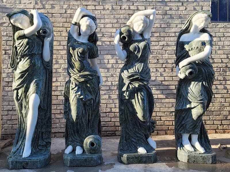 green marble four seasons statues