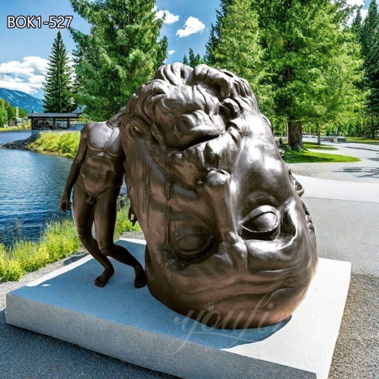 Bronze Huge Head Little Body Sculpture