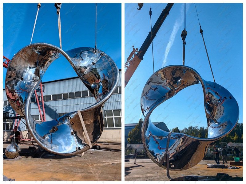 installation display of large metal sculptures