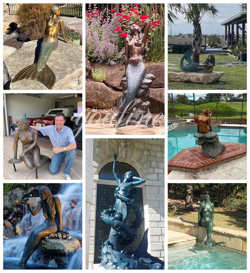 large bronze outdoor mermaid statues customer feedback