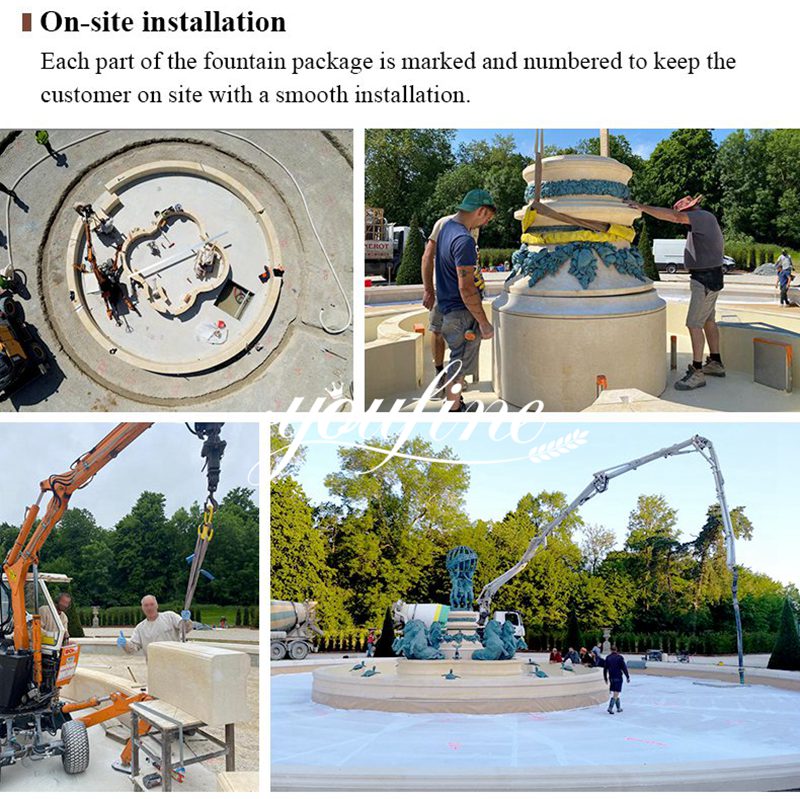 large bronze water fountain installation service (2)