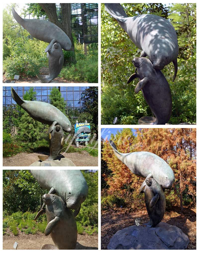 large manatee statue details