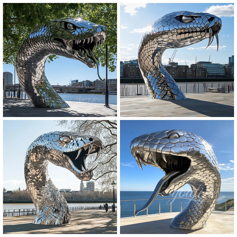 large snake head sculpture details