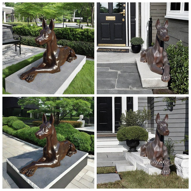 life size bronze Doberman statue application scenes