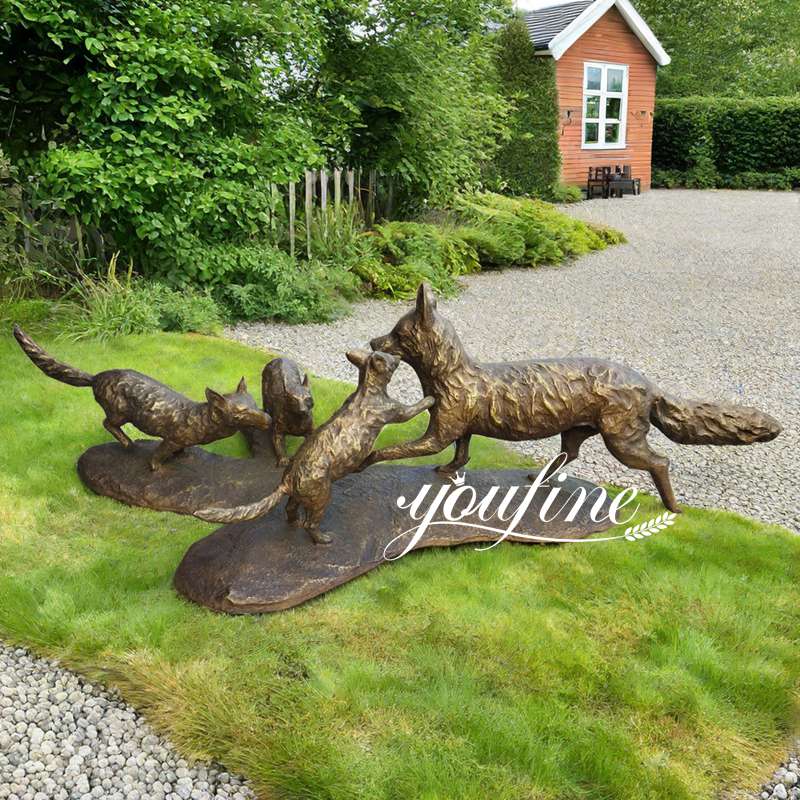 life-size bronze fox statue (1)