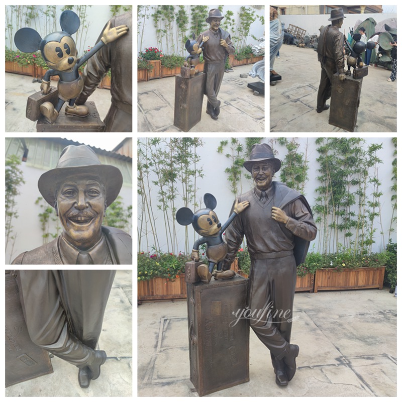 life-size bronze statue of Walt Disney storyteller from the YouFine factory