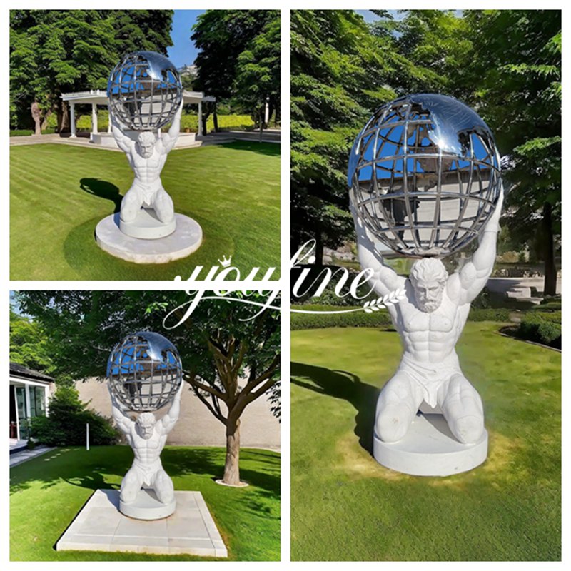 life-size marble Atlas statue for sale