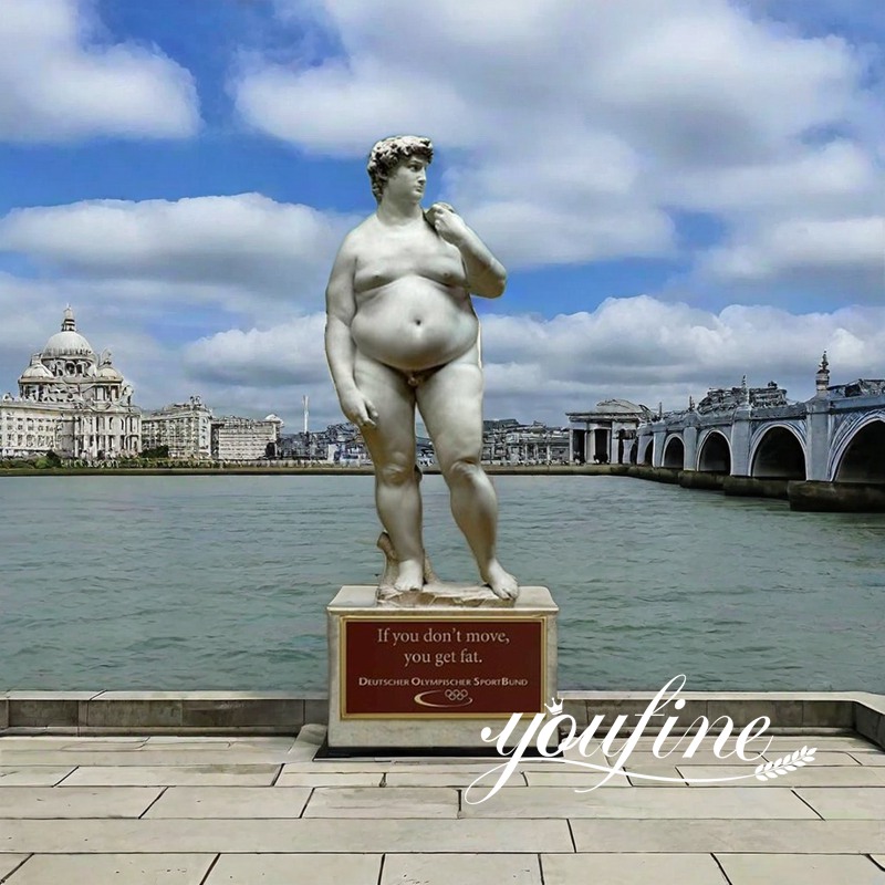 life size marble fat david statue for sale (2)