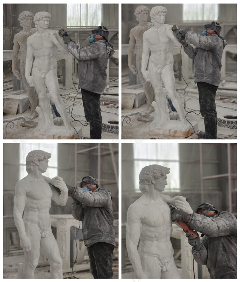 marble David statue carving process