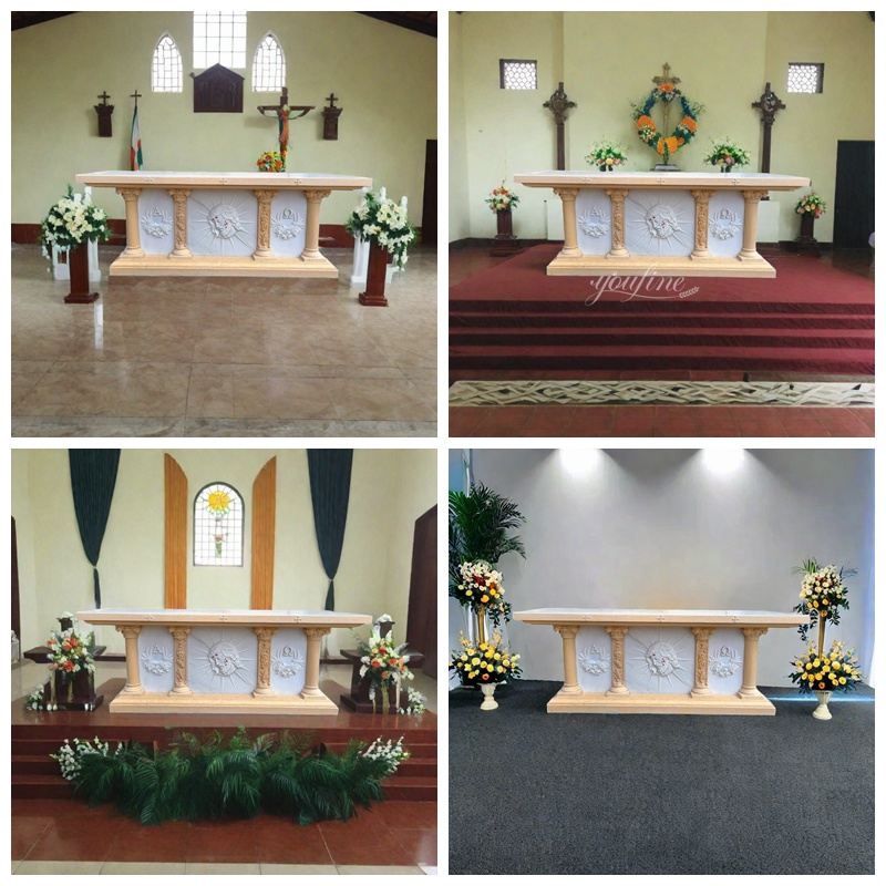 marble catholic home altar application scenes