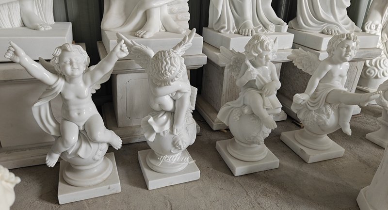 marble four seasons cherub statues with wings