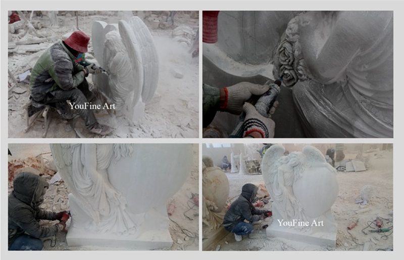 marble headstone carving process