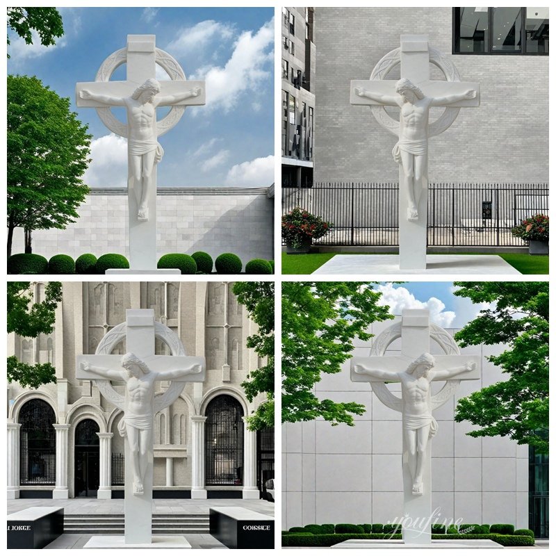 marble jesus on the cross statue application scenes