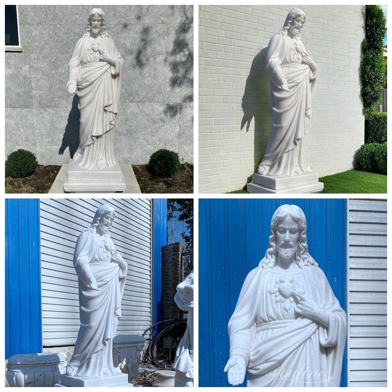 marble life size outdoor jesus statue details