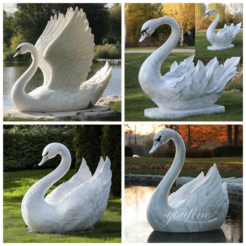 marble swan statue application scenes