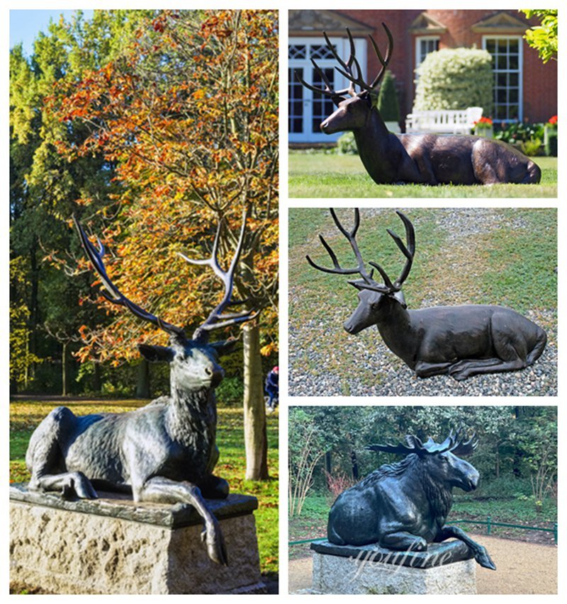 more bronze laying deer statue styles