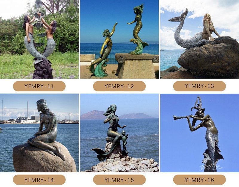 more bronze mermaid sculptures