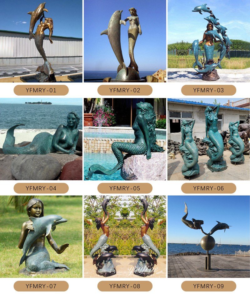 more bronze mermaid statues