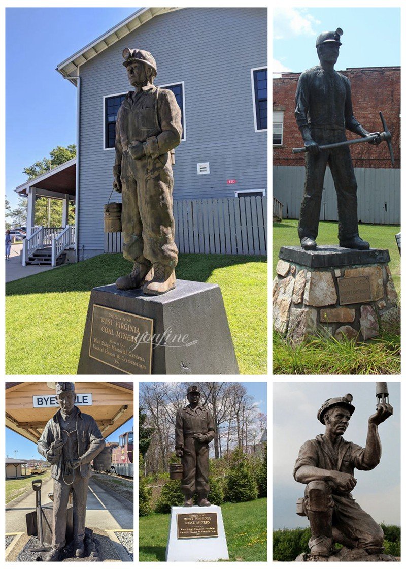 more bronze miner sculptures