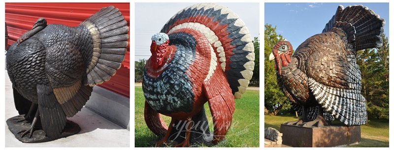 more bronze wild turkey sculptures