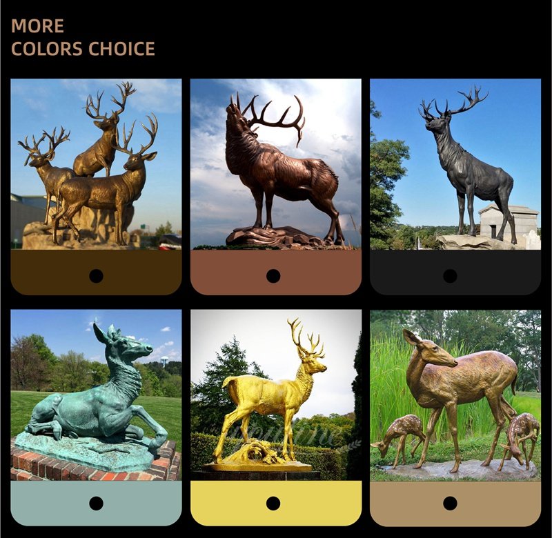 more color options for bronze deer sculptures