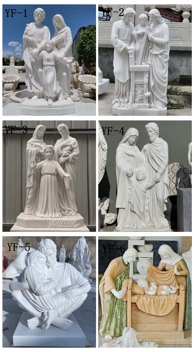 more marble holy family sculptures