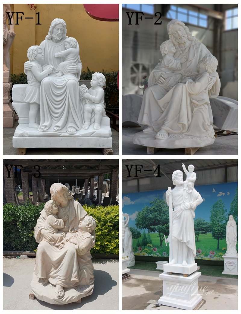 more marble jesus with children statues