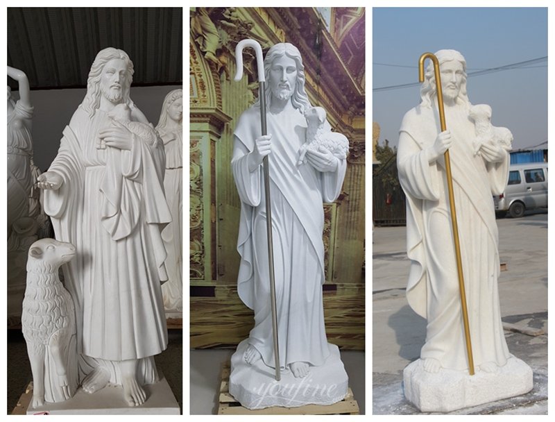 more marble shepherd Jesus statues