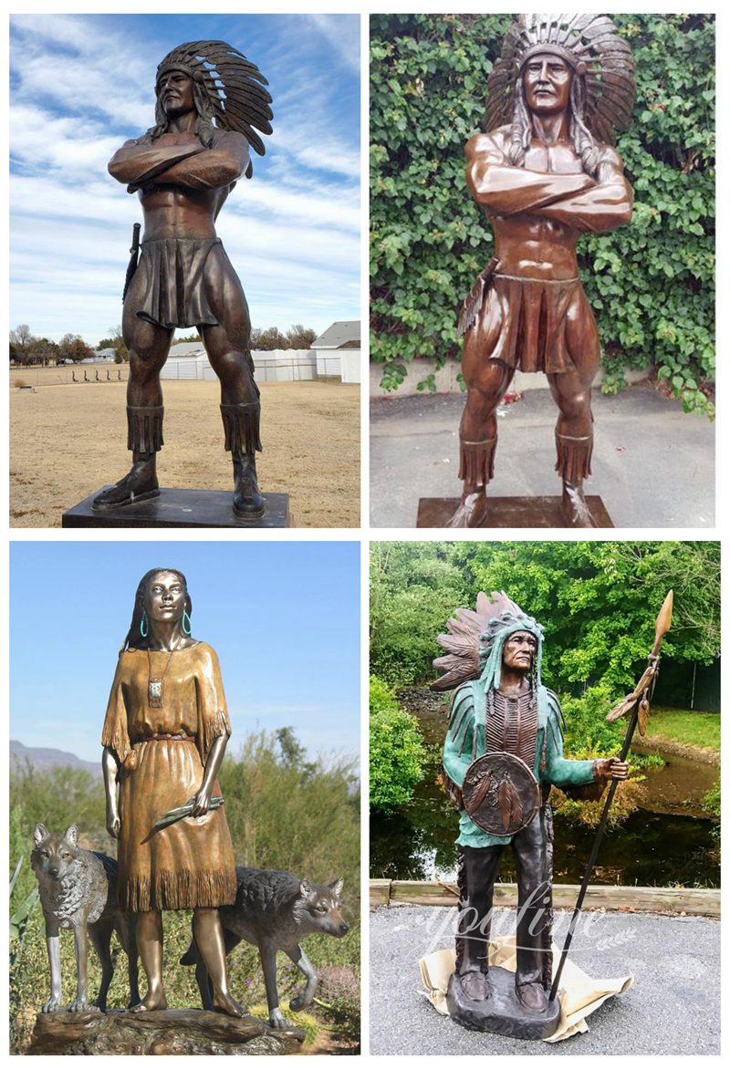 more native american bronze sculptures