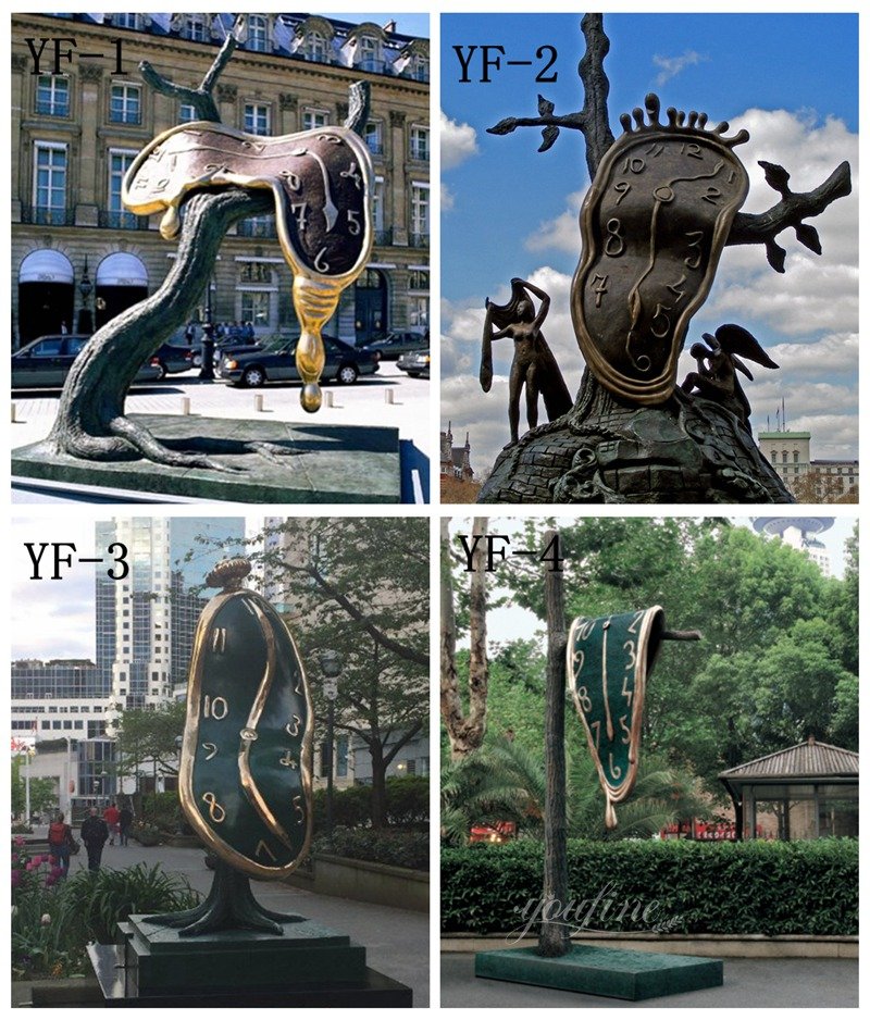 more salvador dali bronze clock sculptures