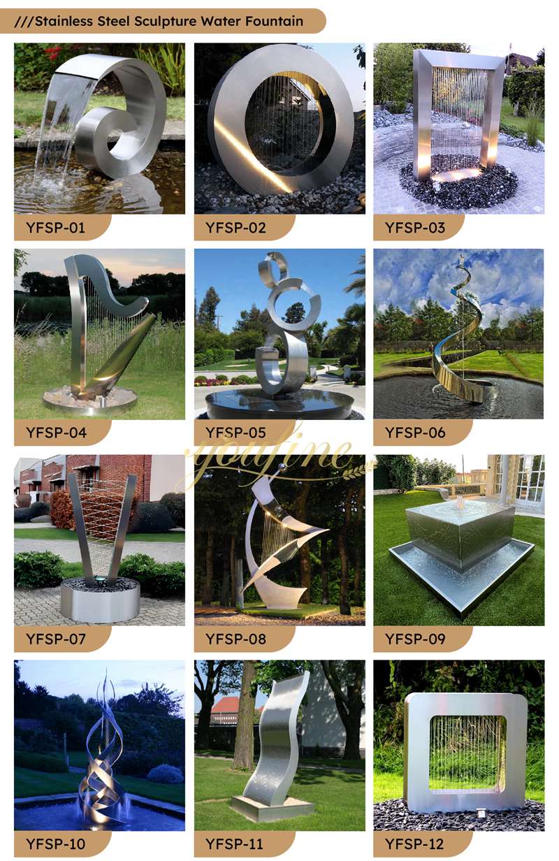 more stainless steel water features