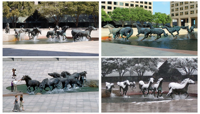 mustangs of las colinas sculpture application scenes