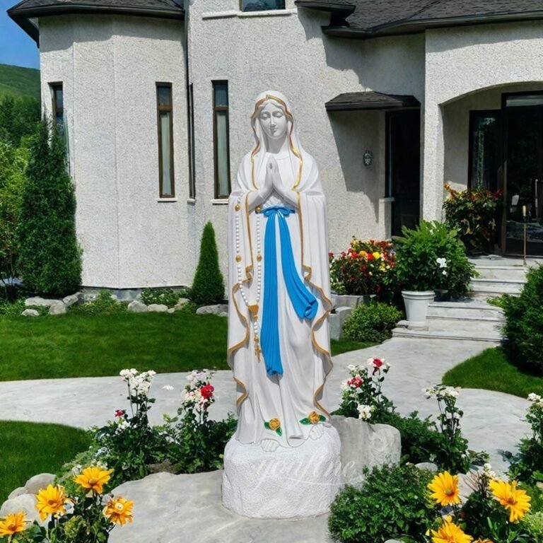 life size painted marble our lady of lourdes statue for garden decor