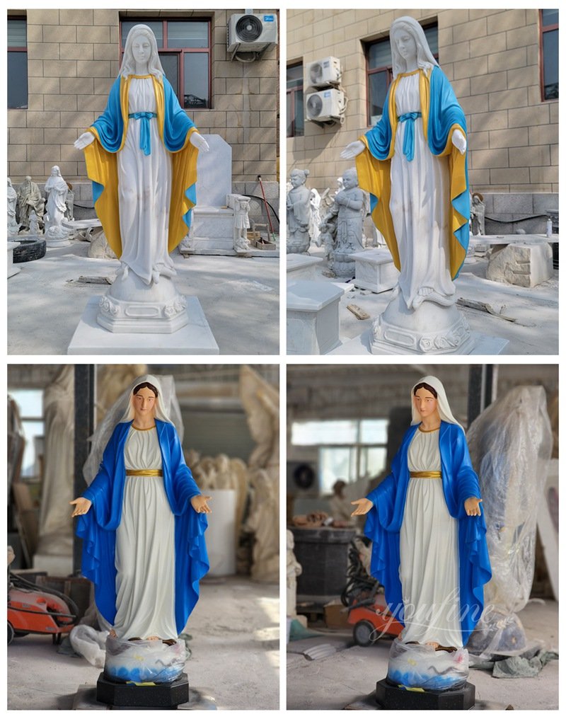 painting marble our lady of grace statues