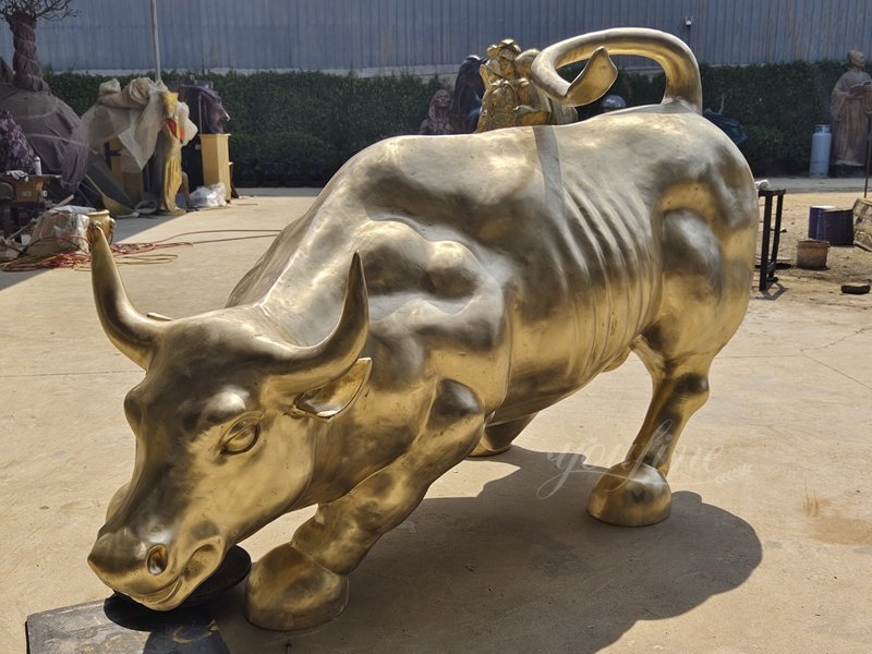 polished new york wall street bull replica