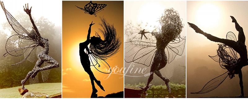 stainless steel fantasy wire fairy sculptures application scenes (2)