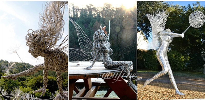 stainless steel fantasy wire fairy sculptures application scenes (3)