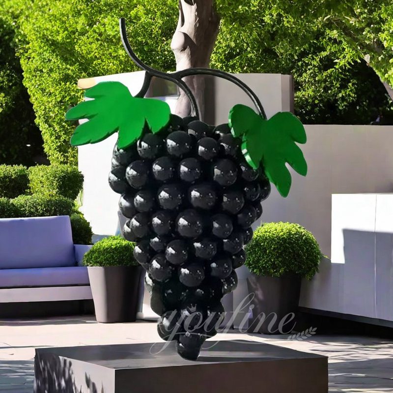 stainless steel grape sculpture