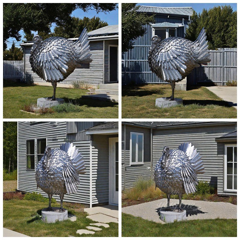 stainless steel turkey sculpture details