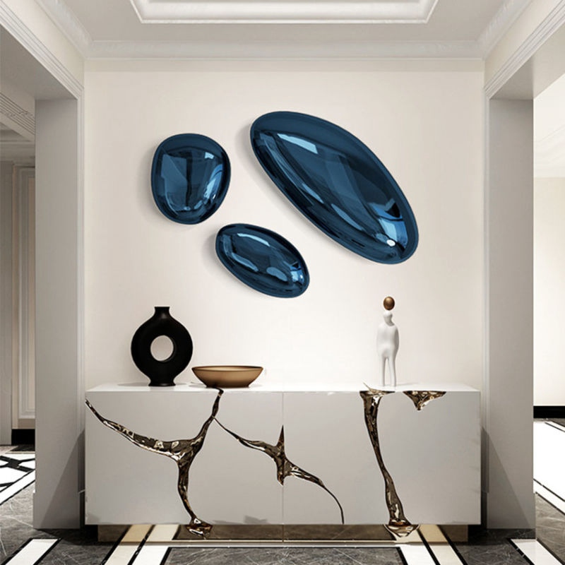 stainless steel water drop sculpture for indoor wall