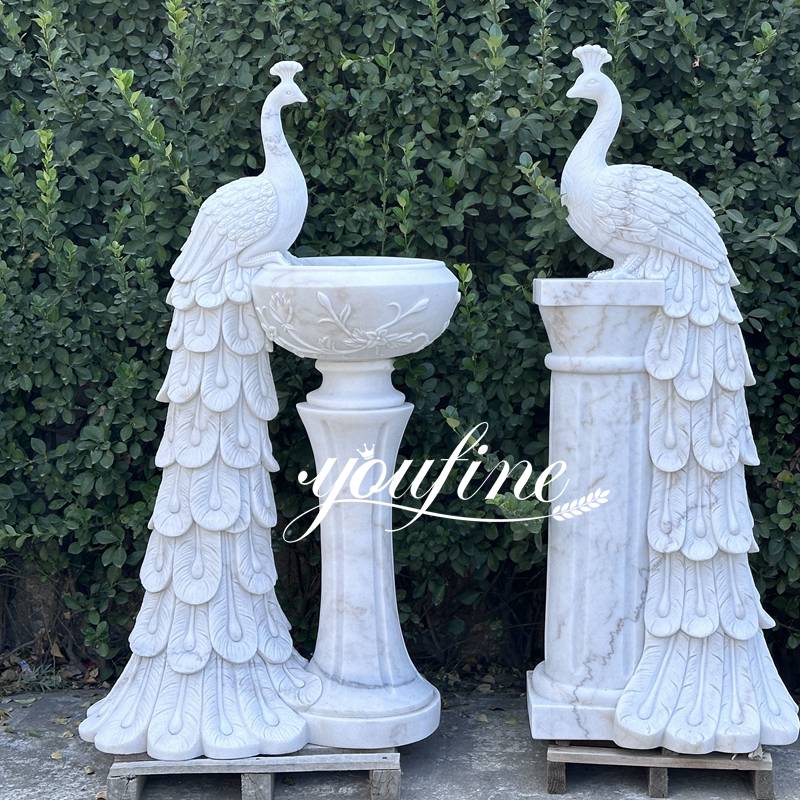 white marble peacock flower pot (1)