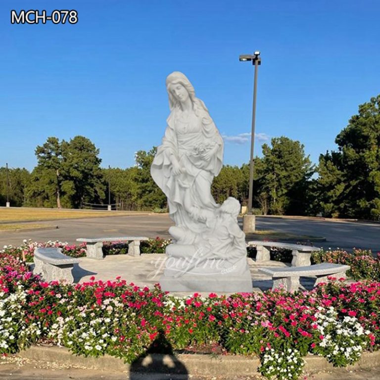 white marble saint elizabeth of hungary statue