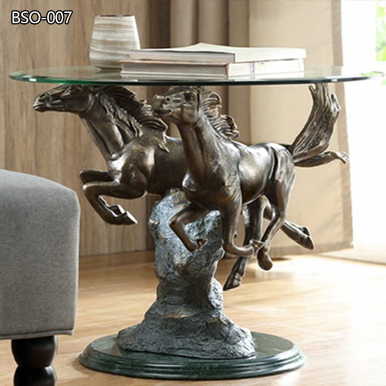 .bronze horse coffee table